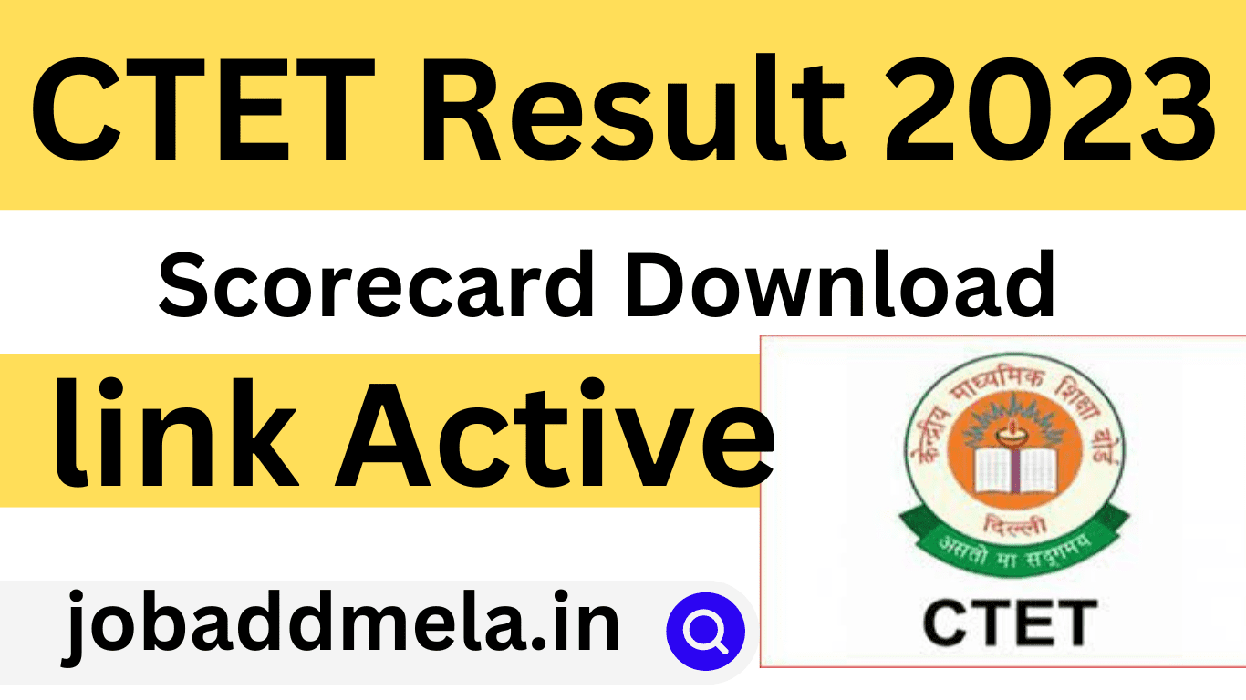 CTET Result 2023Scorecard Download link Active